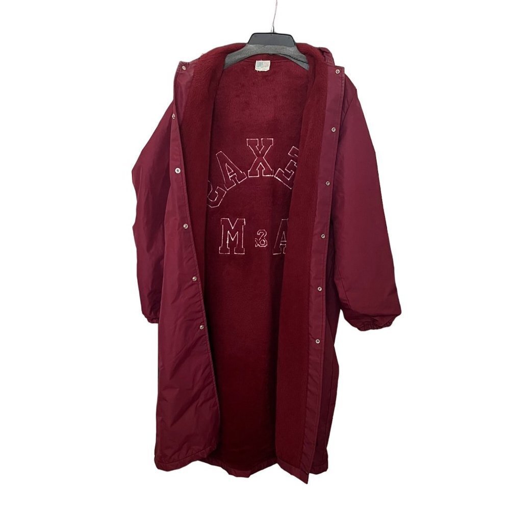 Vintage Howe Texas A&M Long Stadium Lined Button Trench Jacket Size Large - Picture 3 of 9